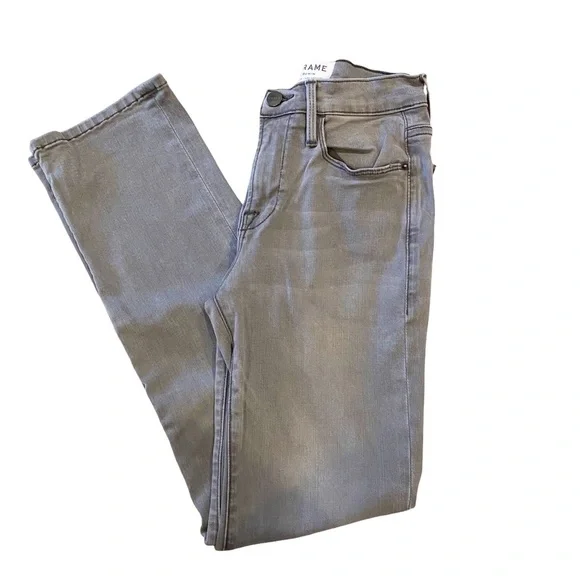 FRAME Le High Straight Skinny in Hunt - Picture 5 of 9